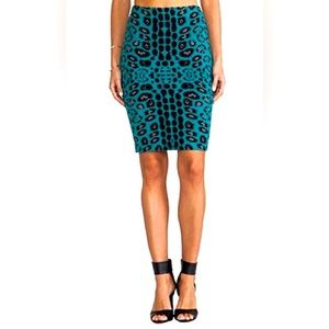 Revolve Tracy Reese Animal Jacquard Knit Tube Skirt in Teal